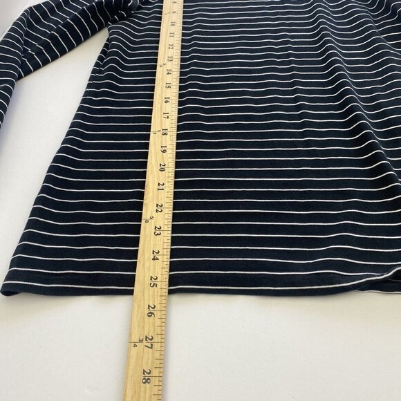 Merona Womens Long Sleeve Black White Striped Top Size XL Pull Over Turtle Neck - Picture 4 of 10